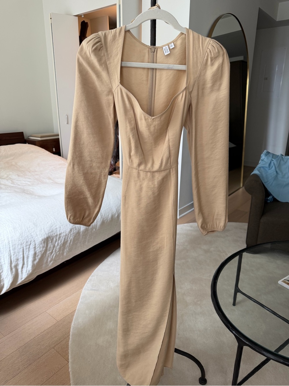 & Other Stories Beige Long-Sleeve Maxi Dress
